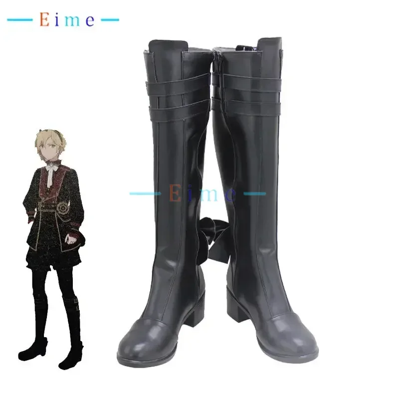 Game Ensemble Stars Nito Nazuna Cosplay Shoes PU Leather Shoes Halloween Carnival Black Boots Cosplay Props Custom Made