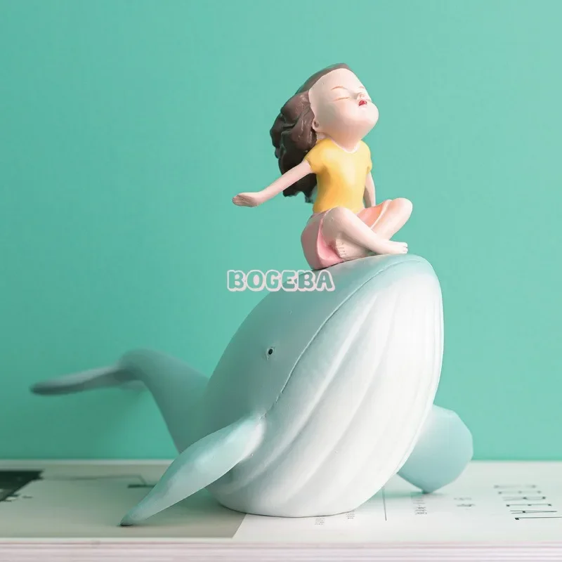 

Modern minimalist luxury whale cute girl statue crafts TV cabinet wine cabinet bedroom home decoration housewarming gifts