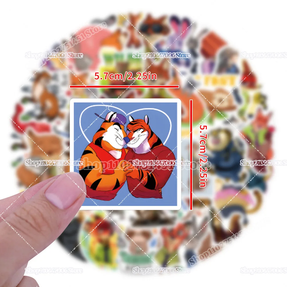 60 قطعة ملصقات كرتونية Zootopia صعود غير الماماليين ملصقات لطيفة أنيمي جودي نيك ألعاب ثابتة للأطفال مستلزمات مدرسية أكواب ديكور #3