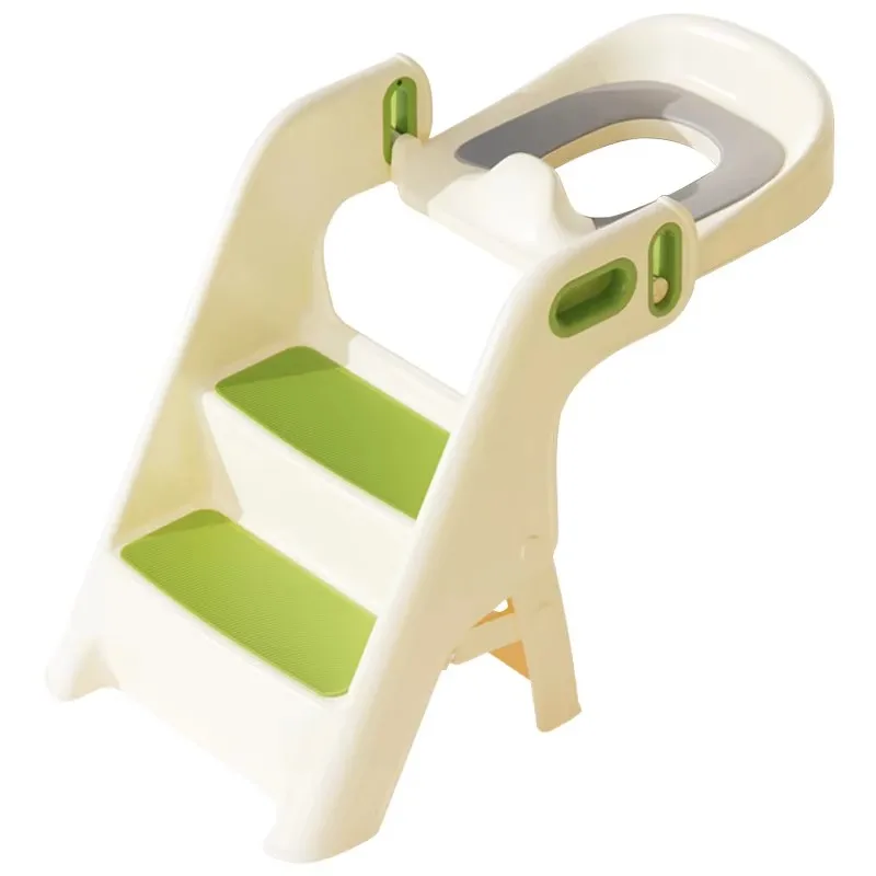 

Portable folding bedpan training seat with step stool ladder