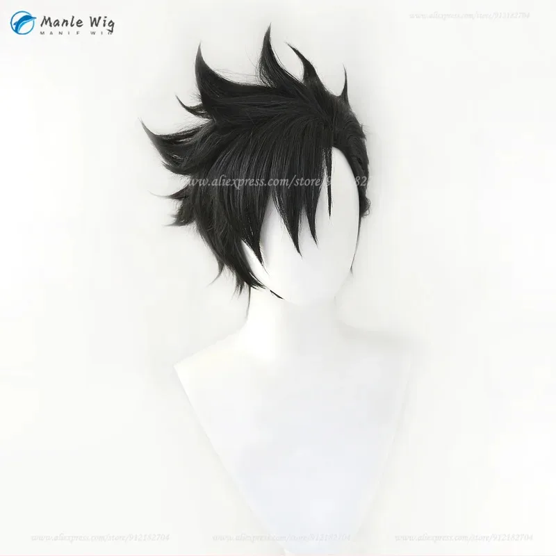 

qq68130cm Tetsurou Kuroo Cosplay Short Black Fluffy Anime Wigs Heat Resistant Synthetic Hair Halloween Party Wig