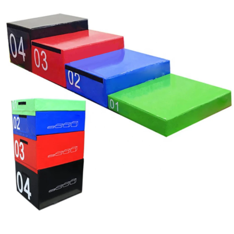 

Factory Custom Logo 4 in 1 Gym Equipment PVC Soft Plyometric Jump Boxes for Fitness Gym Jump Training
