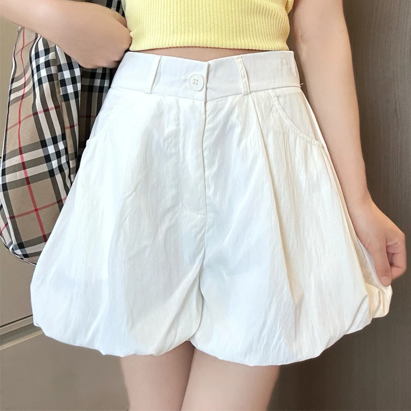 

Bud Skirt Skorts Women Elastic High Waist Women White Skirt Pocket Wide Leg Casual Shorts