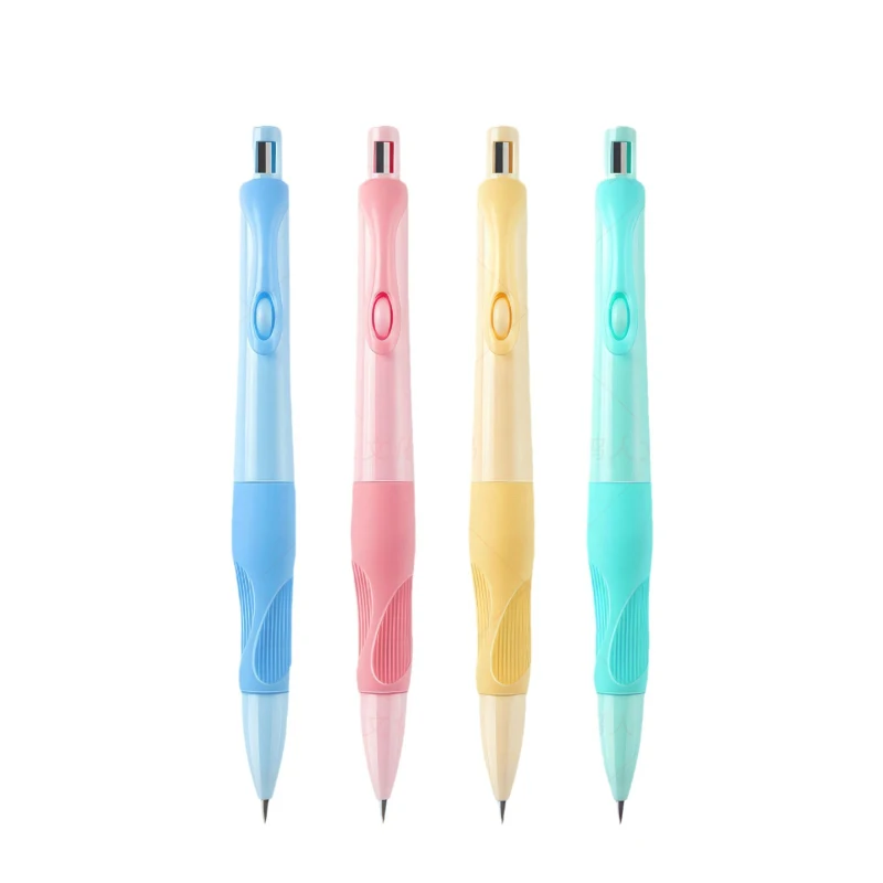 1 Pcs Thick Barrel Mechanical Pencil with Comfort Grip, 2.0MM Ergonomic Mechanical Pencil with  Sharpeners, For Writing Drawing