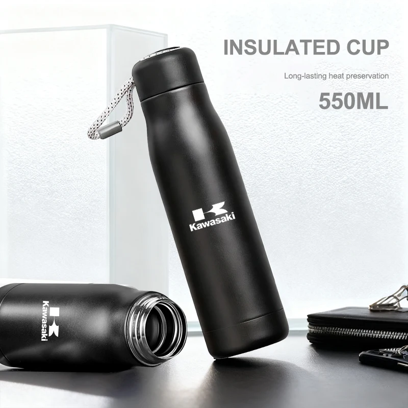 Car Insulated Coffee Cup Stainless Steel Large Capacity Insulated Travel Bottle For Kawasaki VulcanS Z750 Z900 Classic 250 Ninja
