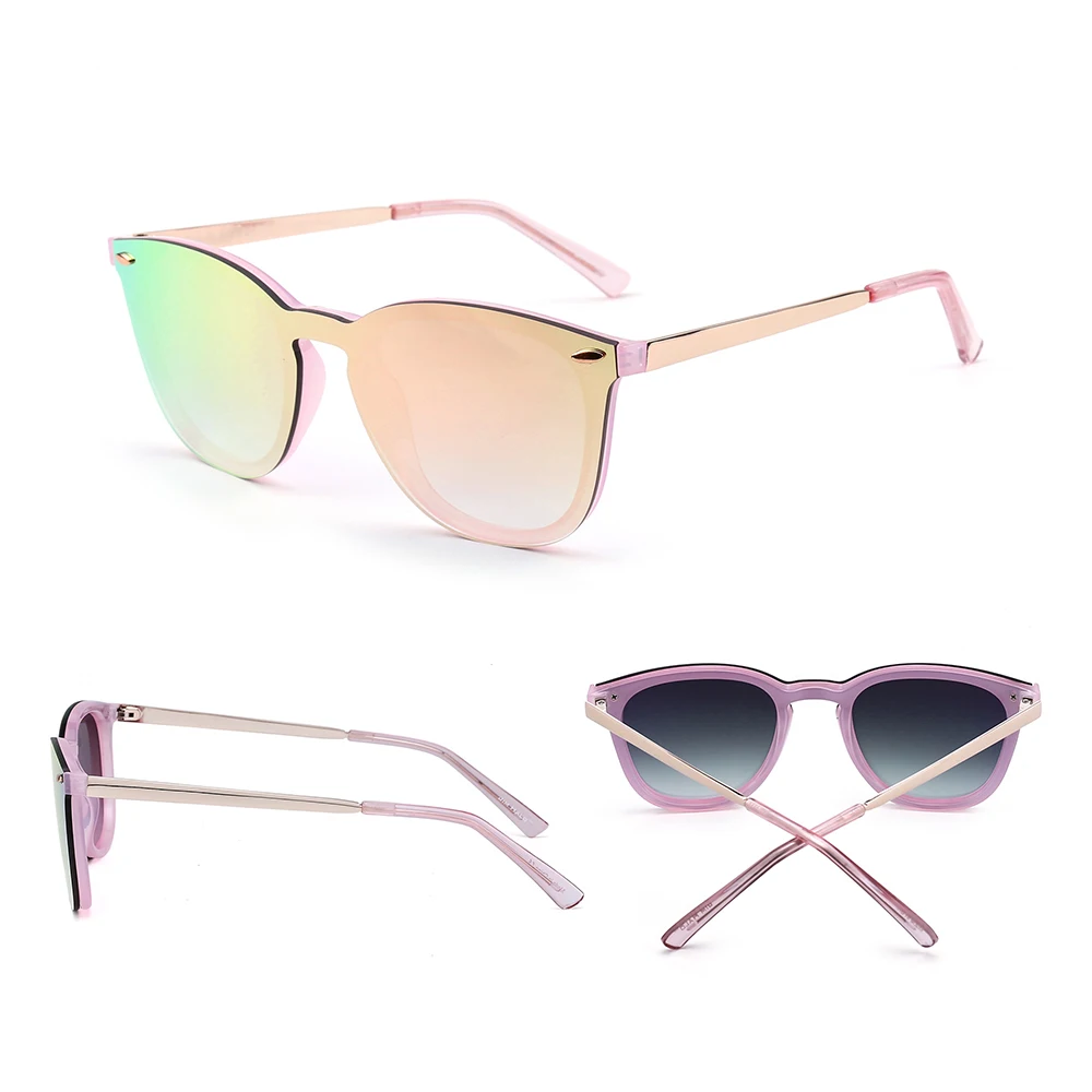 JIM Trendy Rimless Mirrored Sunglasses Reflective Sun Glasses for Women Men UV400