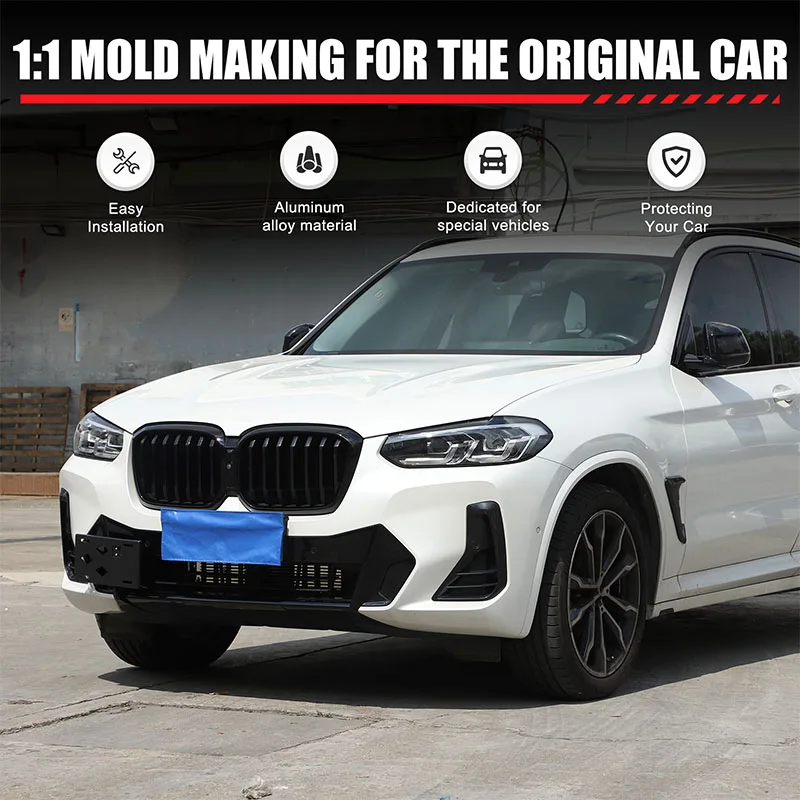 

For BMW X3 G01 2018-2022 Car License Plate Bracket Front Tow Hooks License Plate Mount License Plate Frame Car Accessories