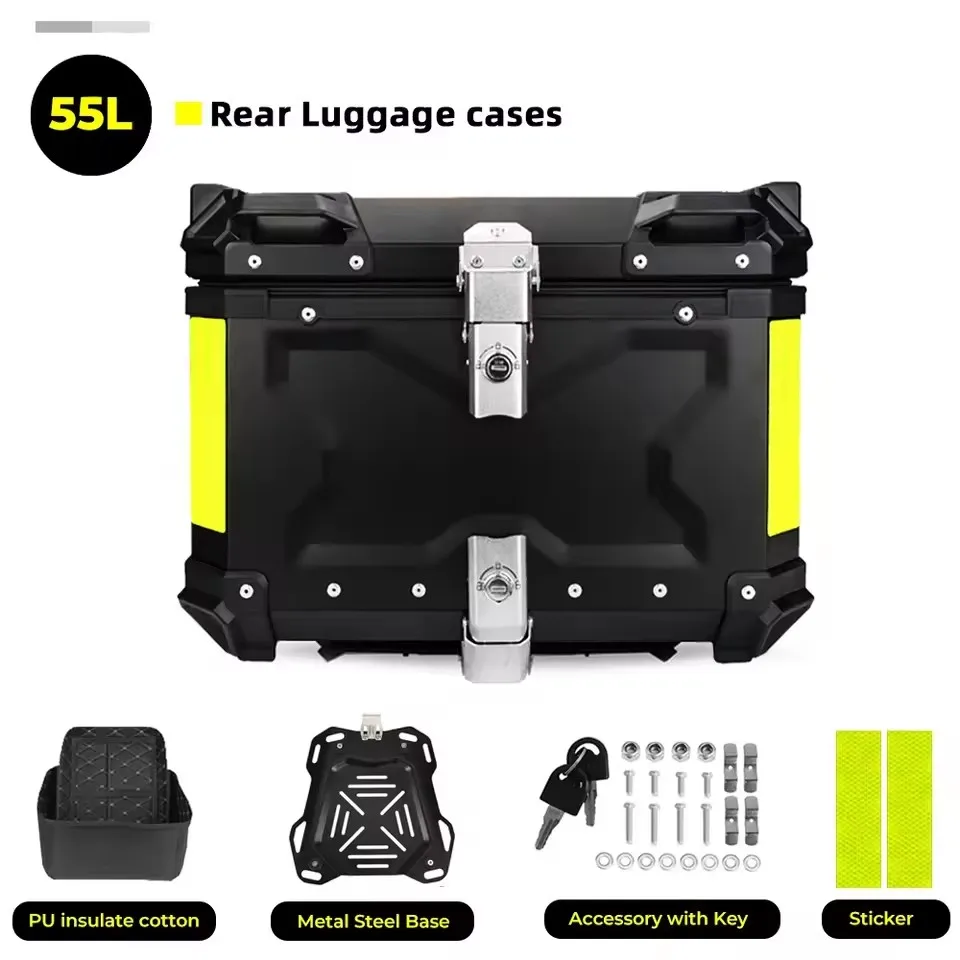 Aluminium Case Motorfiets Staart Doos Kofferbak 45L 55L 65L Waterdichte Universele Top Staart Achter Bagage Tool Gevallen Opbergdoos voor BMW