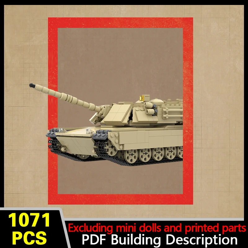 M1 Main Battle Tank Model MOC Building Bricks War Equipment Modular Technology Gifts Holiday Assemble Children Toys Suit