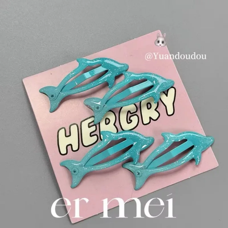 2 قطع ليتل الأزرق دولفين لطيف الطفل دبوس الشعر شاطئ البحر الأطفال الانفجارات أغطية الرأس الفتيات الاطفال النساء إكسسوارات الشعر