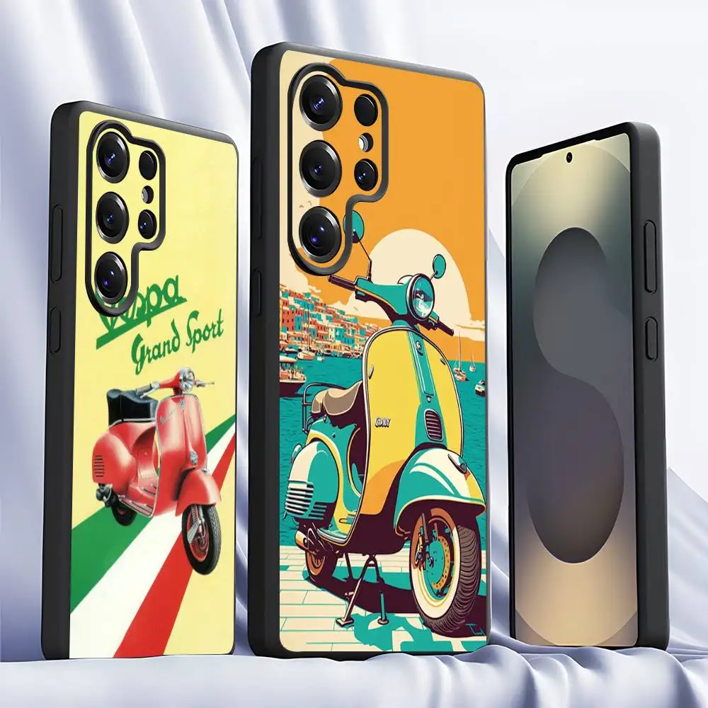 V-Vespa Scooter Motorcycle Phone Case for Samsung S series s20 s21 s22 s23 s24 FE Plus Ultra TPU Soft to Skin-friendly case