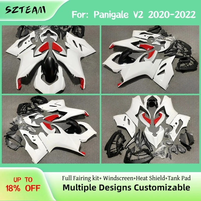 White Fairing Kit for DUCATI V2 2020-2024 Injection Molded Easy Install Color-Matched Motorcycle Panels Fairings PRO-2