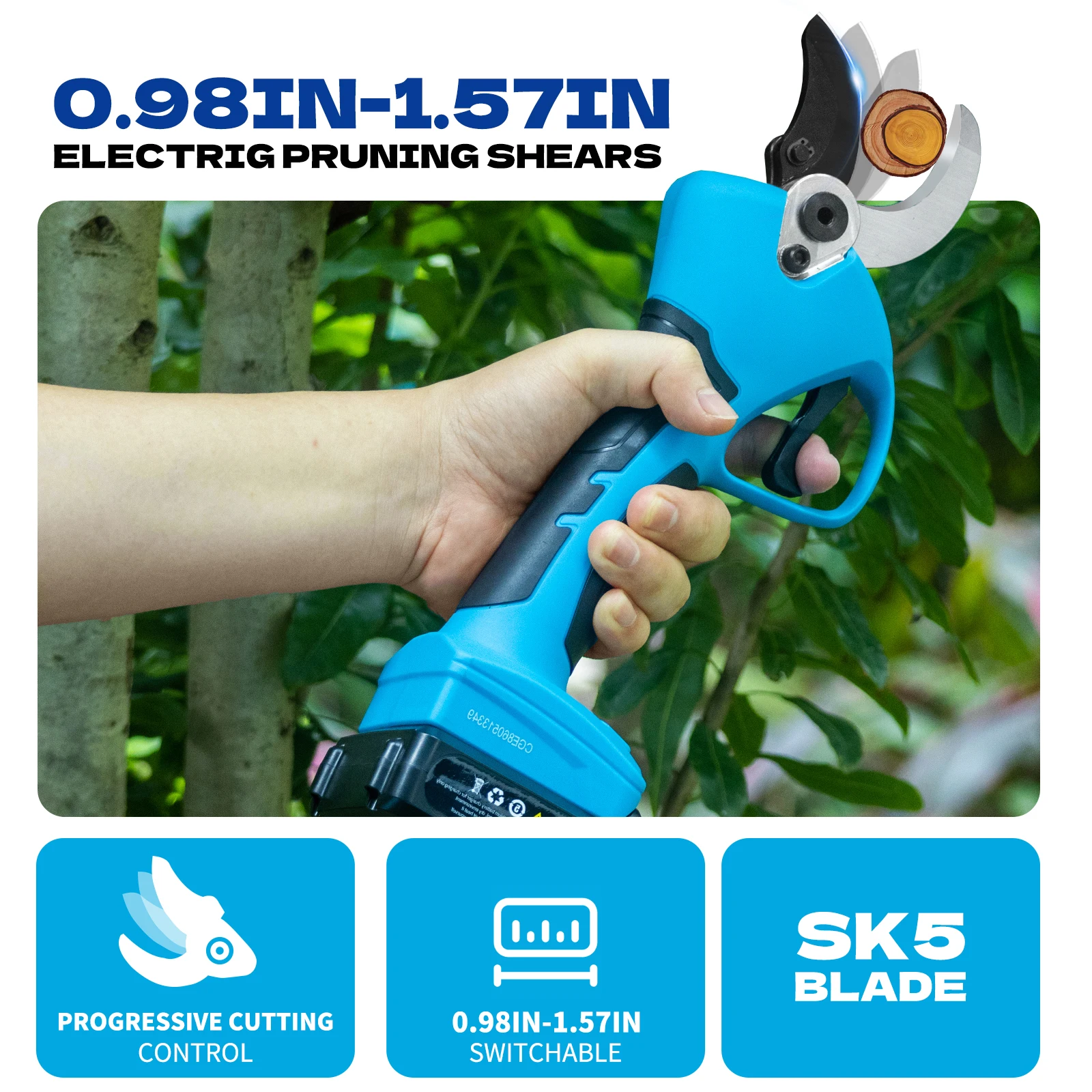Lidaca-8605 battery Pruning Shear 40mm Progressive Cordless Efficient scissors Bonsai Electric Tree Branches garden tools