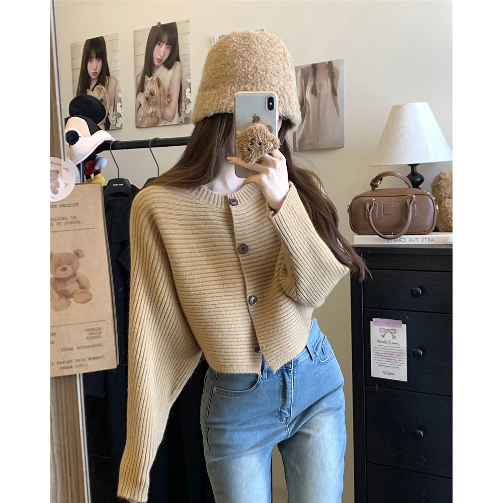 Sweet Sle ort Maglione lavorato a maglia Cardigan Batwing da donna Sve Sottile Autunno Nuovo Faion Inizio autunno Nuovo arrivo Maglia da donna...