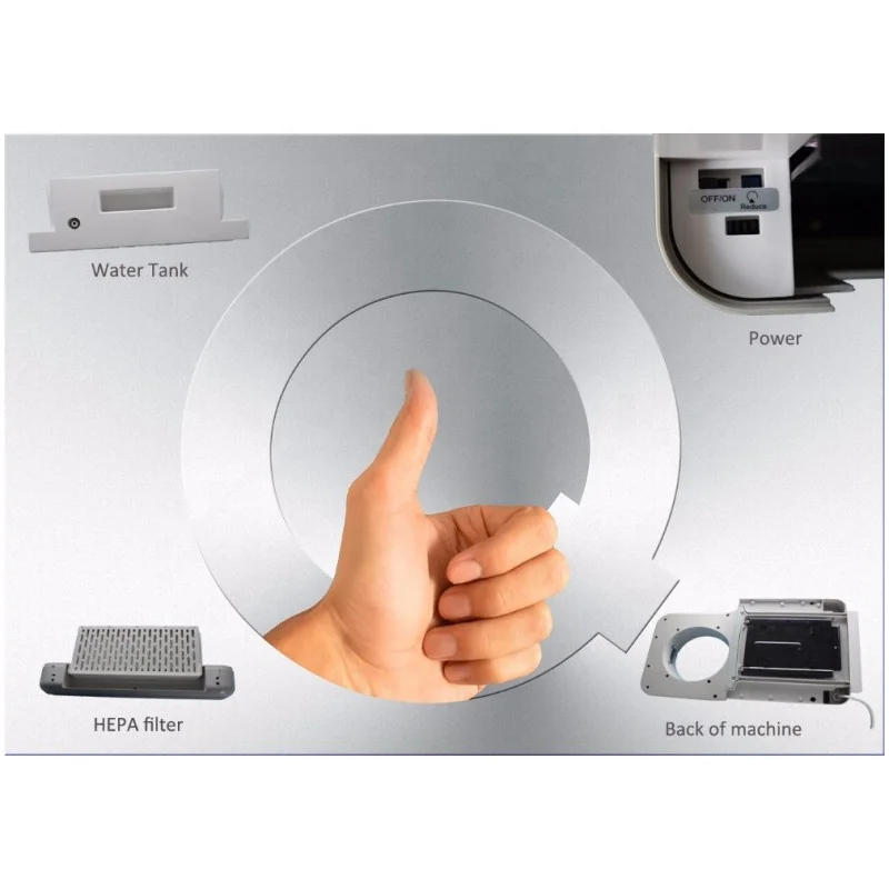 

Мощная автоматическая сушилка для рук с подогревом PTC на 360 градусов, выдувным воздухом, скоростным лезвием, с HEPA-фильтром и УФ-стерилизацией