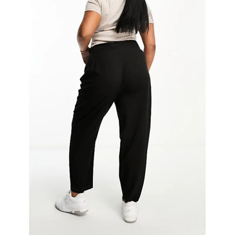 2025 Casual Fashion Slim Fit Trousers Women Regular Waist Comfortable Slimming Solid Black Office Pants 