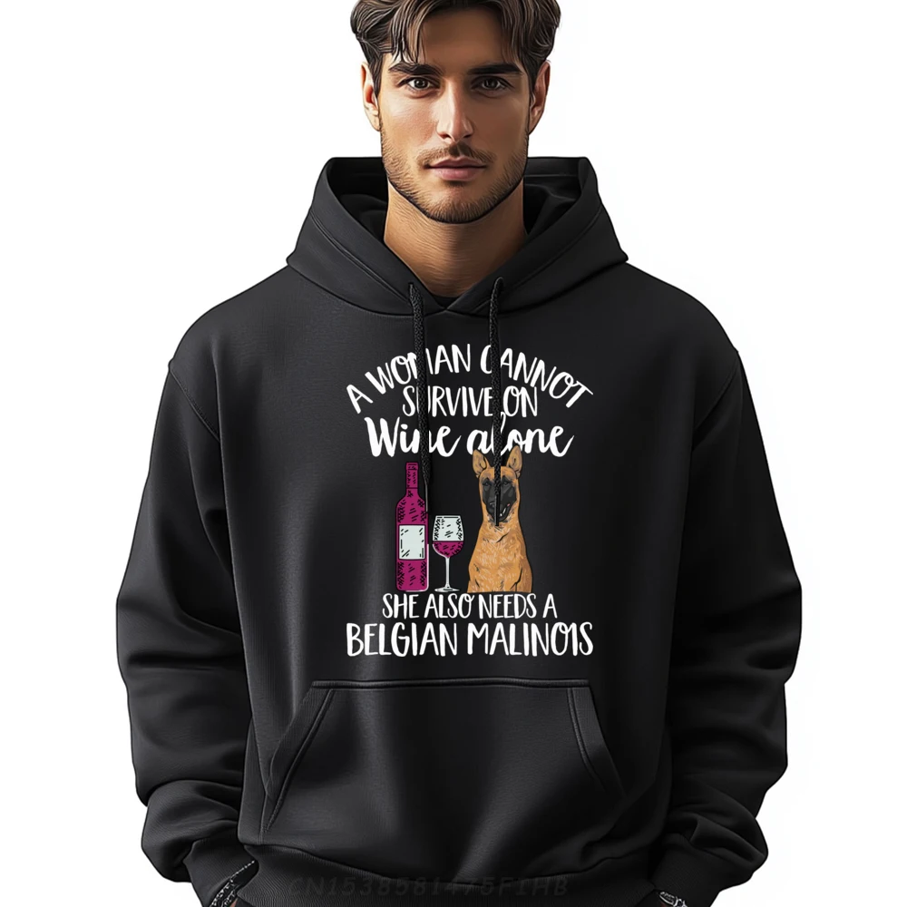 

Funky Mens Sweatshrt Round Collar Long Sleeve Belgian Malinois Mom Wine Belgian Sweatshirt Casual Coats