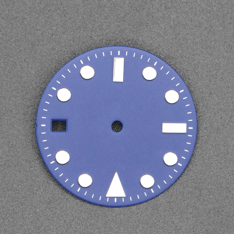 YEJIAOLAN 28,5 mm schwarz-grün-blaues Zifferblatt C3 Uhrenzifferblätter für NH35 NH36 4R35 4R36 7S Mingzhu2813 DG2813 3804 ETA2824 PT5000 Uhrwerk – Detail 2