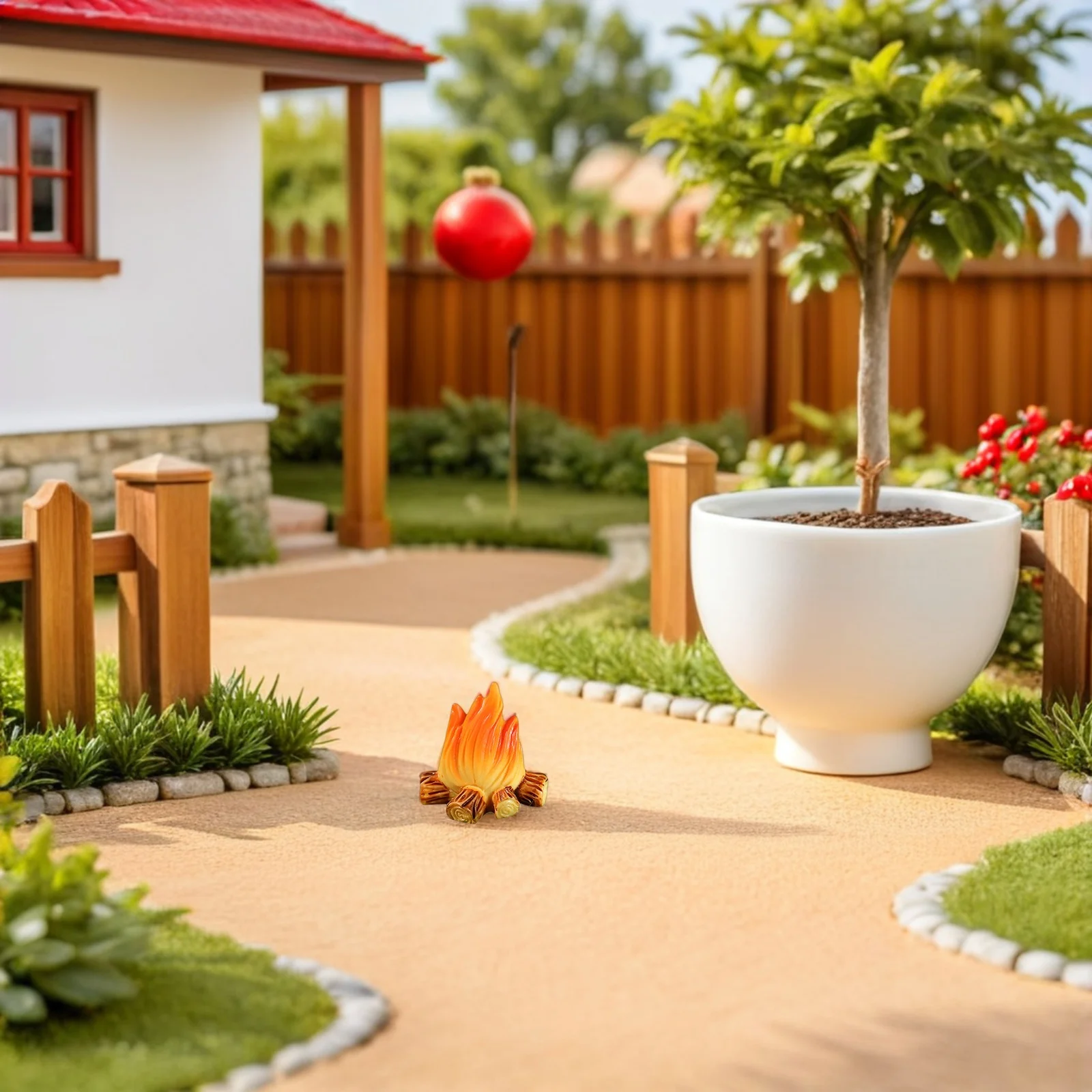 

24pcs Mini Decoration Diy Tiny Campfire Ornament Micro Landscaping Bonfire Resin Fake Campfire For Party Home Garden Decoration