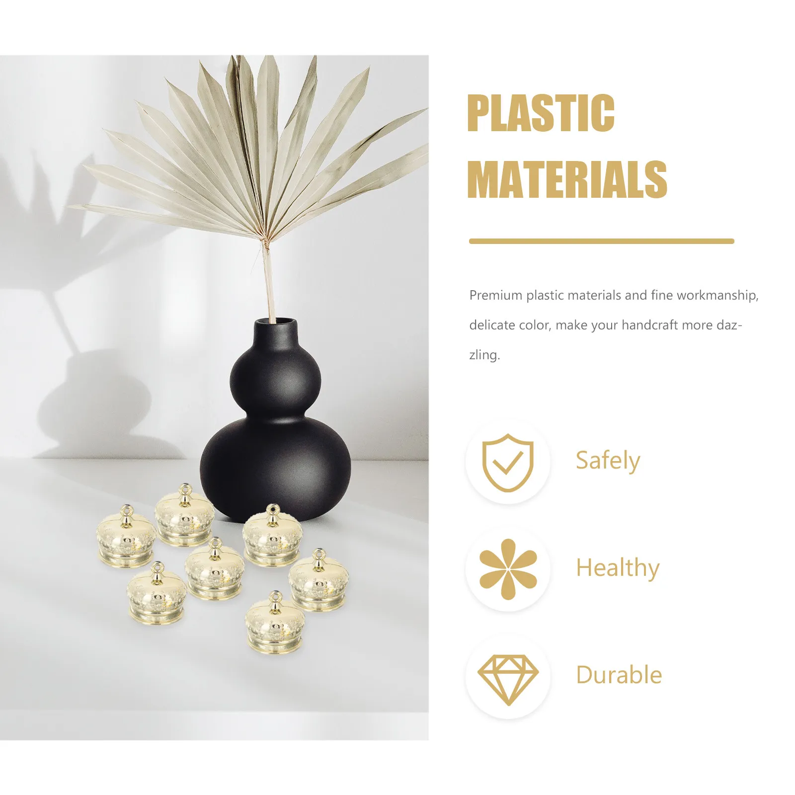 

50Pcs Fine Workmanship Plastic Ball Caps for DIY Hanging Ornaments Handcraft Pendants Exquisite Craft Decoration Holder Fittings