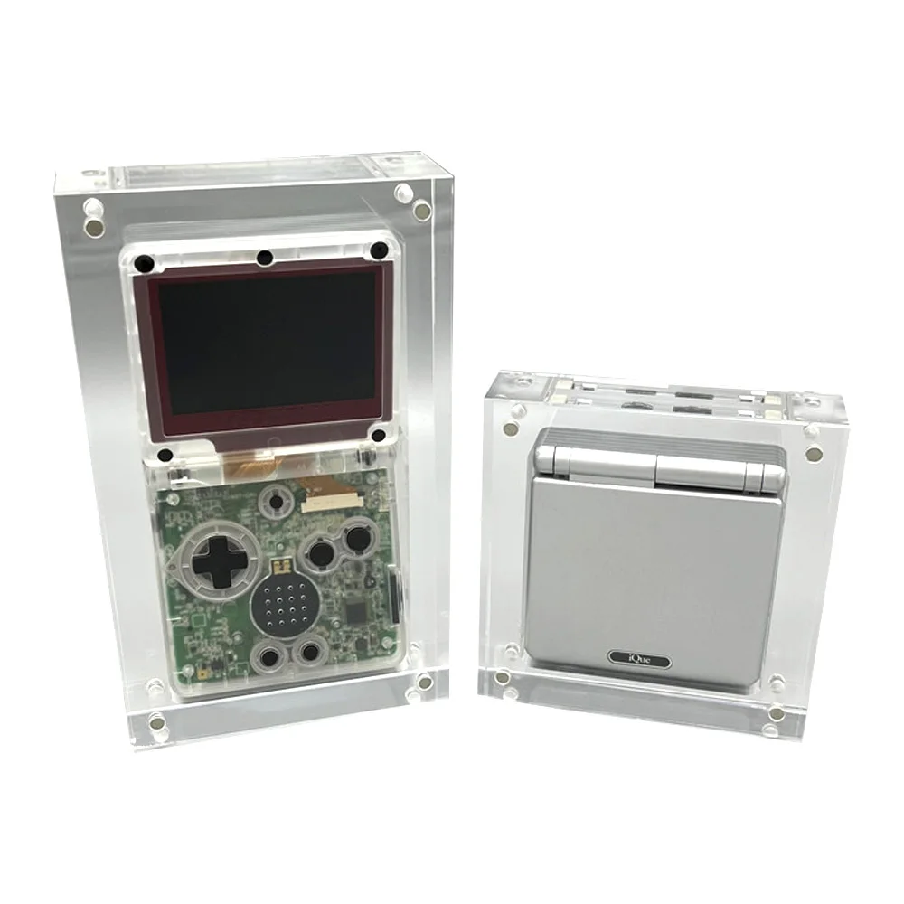 ل GameBoy GBA SP تسليط الضوء على الاكريليك الشفاف تخزين الغطاء المغناطيسي وحدة التحكم صندوق تخزين حامي حالة طريقتين العرض