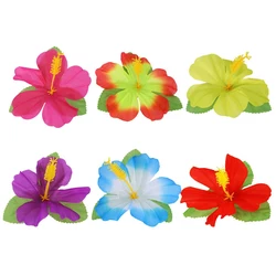 24Pcs Hibiscus Flowers Hawaii Summer Party, Artificial Flowers Tabletop Deocration for Home, Office, Party Supplies