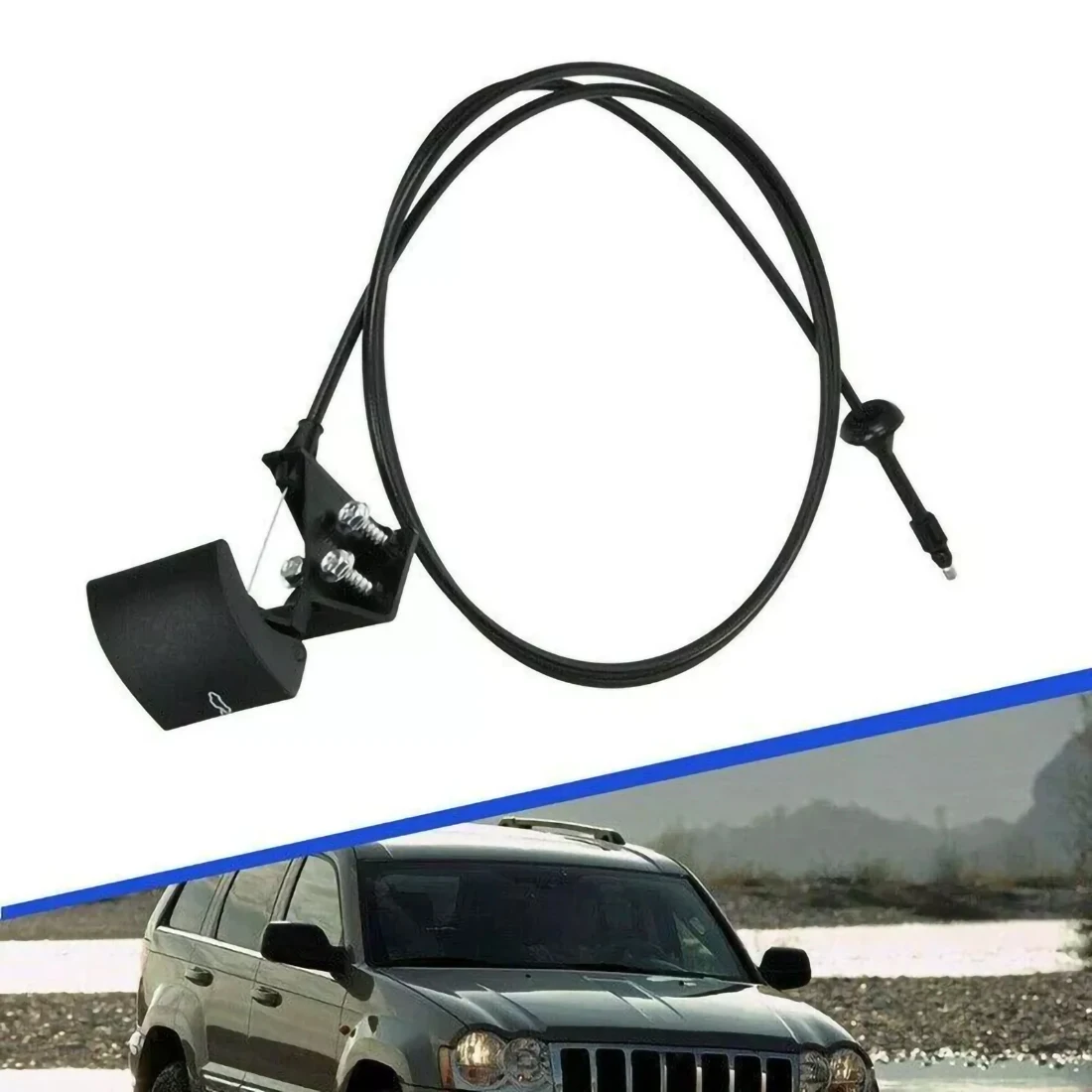 Hood Latch Release Cable w/ Handle for 05-10 Jeep Grand Cherokee 06-10 Commander