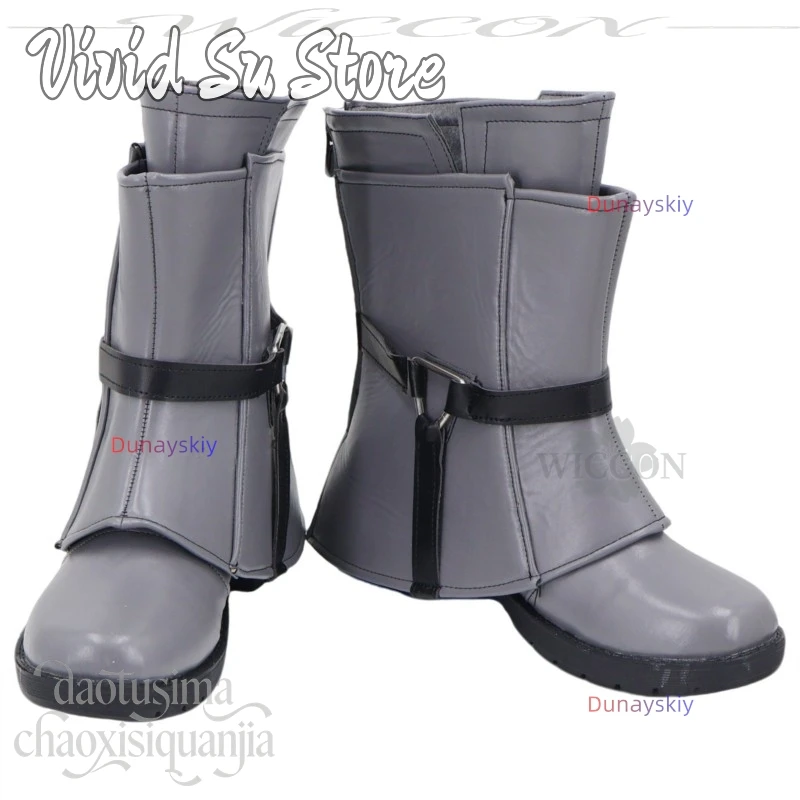 

Amo Empool Cosplay Anime Gachiakuta DUNAYSKIY Fashion Y2K Gray Ankle Boots Famale Male Roleplay Cartoon Shoes Halloween