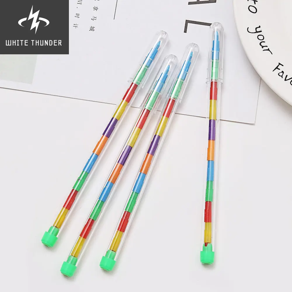 2 Pcs Replaceable Crayon Creative Graffiti Kawaii Pens For Kids Painting Drawing Art Supply School Reward Office Supply