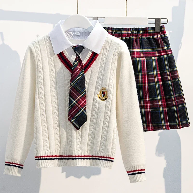 2024 Kids Clothes Autumn for Girls School Uniform Twinset Kids School Look Girl Clothes Junior Girl Clothing School Clothes