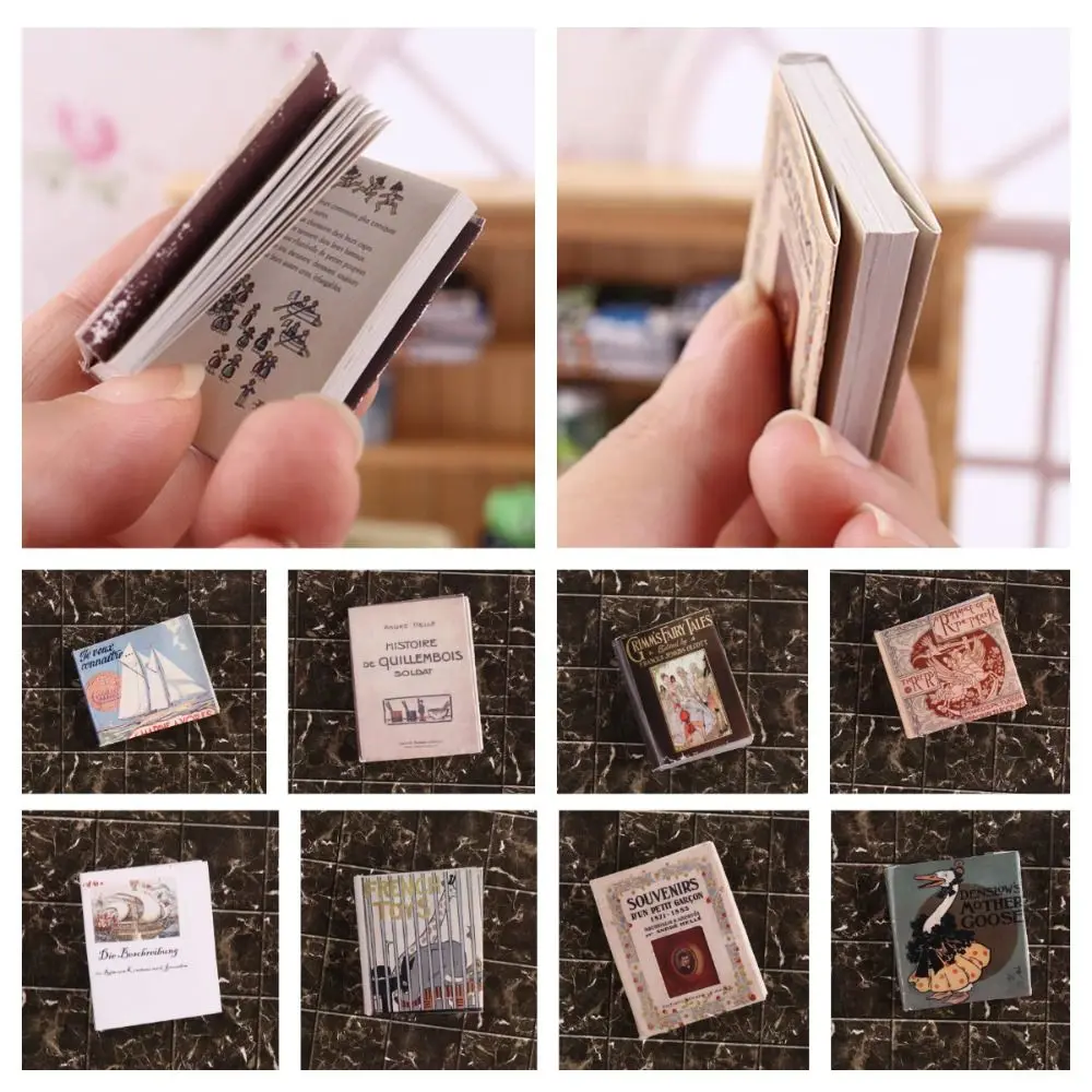 Toys 1/6 1/12 Miniature Book Model Can Be Opened Multicolor Dollhouse Book Playing House Doll Accessories Mini Books