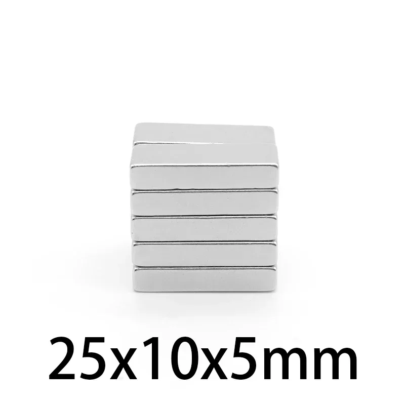 2/5/10/20/30/50PCS 25x10x5mm Strong Block Magnets N35 Permanent Magnets 25x10x5 Rectangular Rare Earth Neodymium Magnet 25*10*5