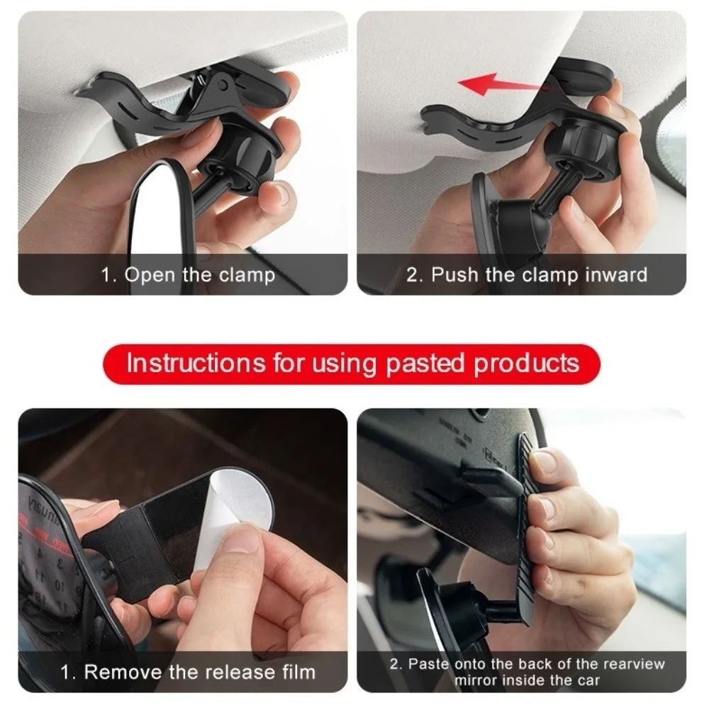 Wide View Car Rearview Mirror 360-Degree Rotatable Adjustable Baby Car Mirror Clear Reflection Infant Car Seats Compatible