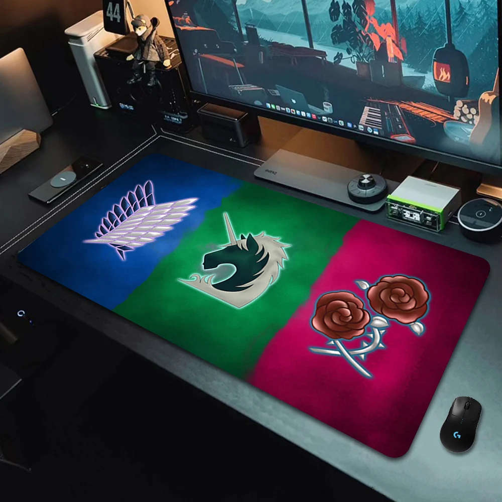 XXL Computer Mousepad Attack on Titan Anime Large Lock Edge Mouse Pad Gaming Padmouse Gamer Laptop Keyboard HD Mouse Mats Carpet