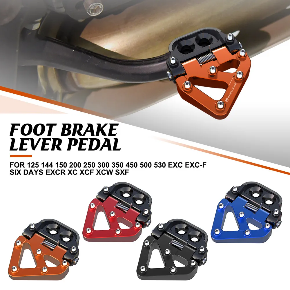 

For 125 144 150 200 250 300 350 450 500 530 EXC EXC-F SIX DAYS EXCR XC XCF XCW SXF Foldable Brake Pedal Step Tip Plate Extension