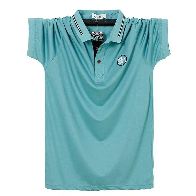 Nouveau classique couleur unie chemise hommes soie coton été à manches courtes t-shirts Homme coupe ajustée décontracté bouton Camisa Polo