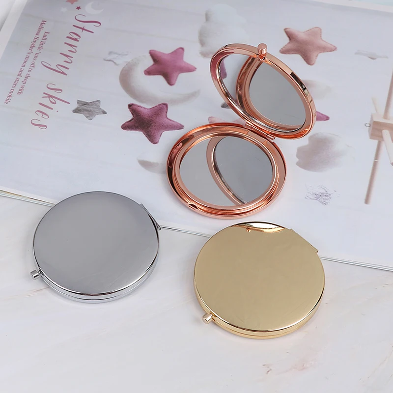 CASHOU106 Portable Folding Mirror Compact Stainless Steel Metal Makeup Cosmetic Pocket Mirror Beauty Accessories