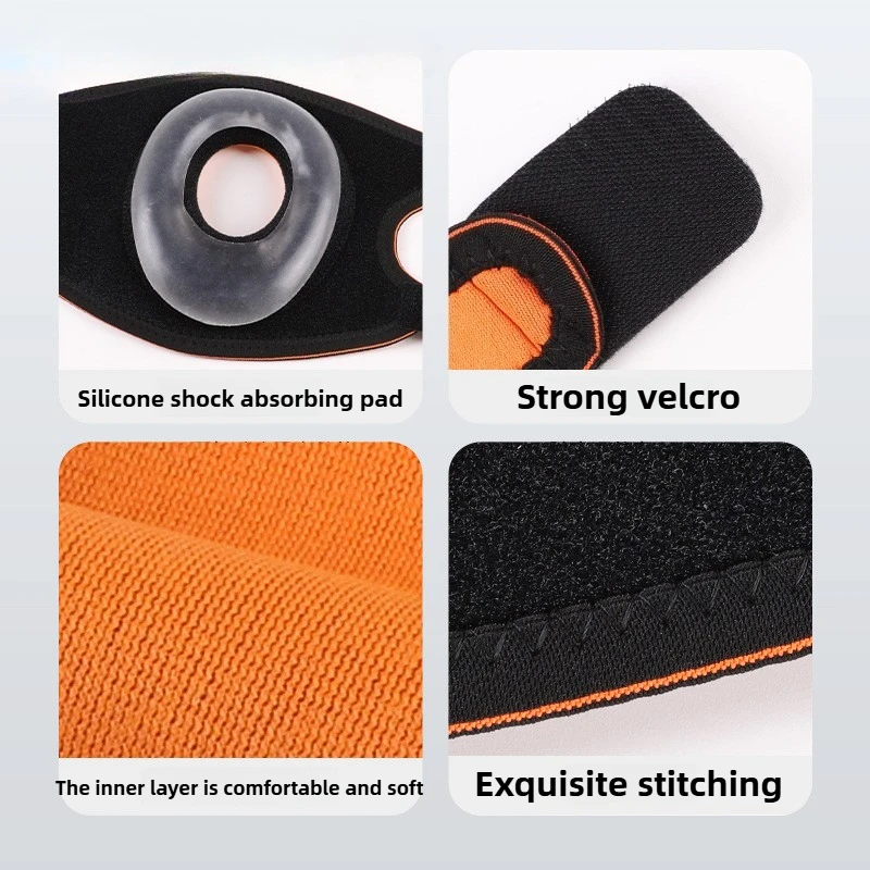 Men's Meniscus Silicone Shock-Absorbing Knee Brace with Patella Protection, Two Levels, Bidirectionally Adjustable