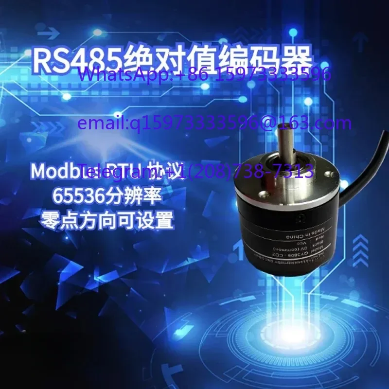 Single Turn Magnetic Absolute Rotary Encoder with SSI and RS485 Output High Precision 15/16 Bit for Industrial Automation Appli