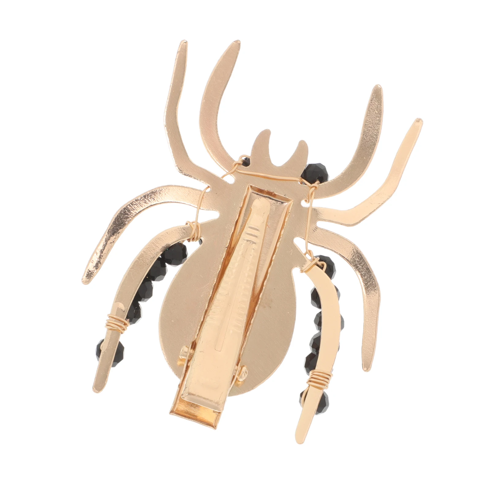 

Golden Duckbill Clip Crystal Beads Spider Spider Hair Claw Clips Halloween Hair Accessories Alloy Thick Decorative Clips