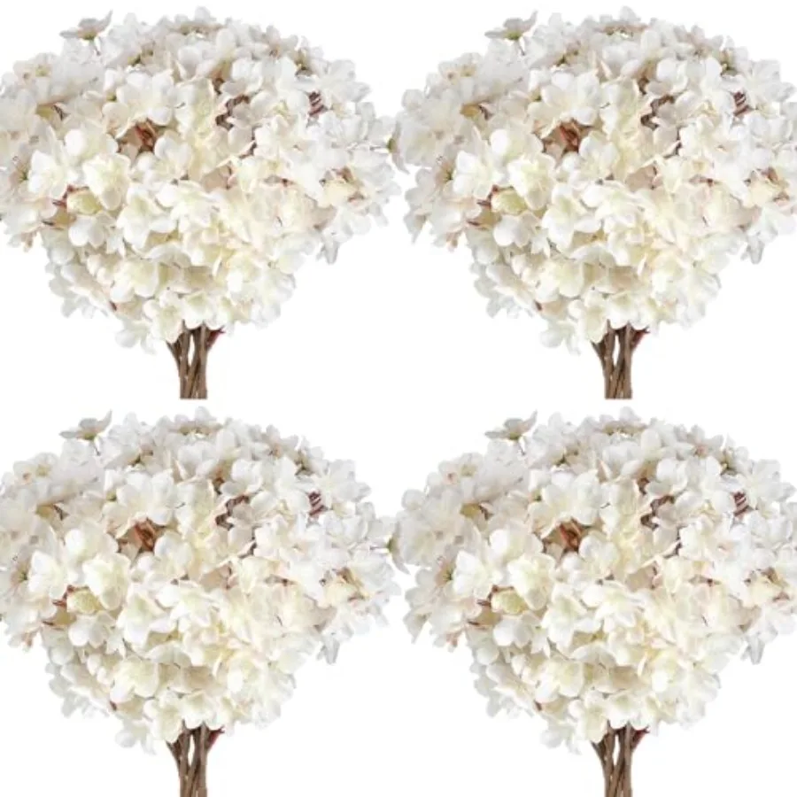 

25 Pcs Artificial Cherry Blossom Flower Silk Cherry Blossom Branches 15.7 Inch Fake Floral Branches Bundles Faux Flower Stems f