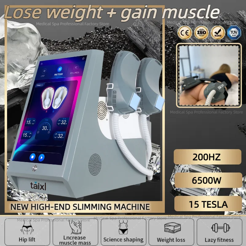 

EMS neo Machines RF HI-EMT 6500W Professional Sculpt 5 Handle Pelvic Girdle EMS Electromagnetic Stimulation Slimming