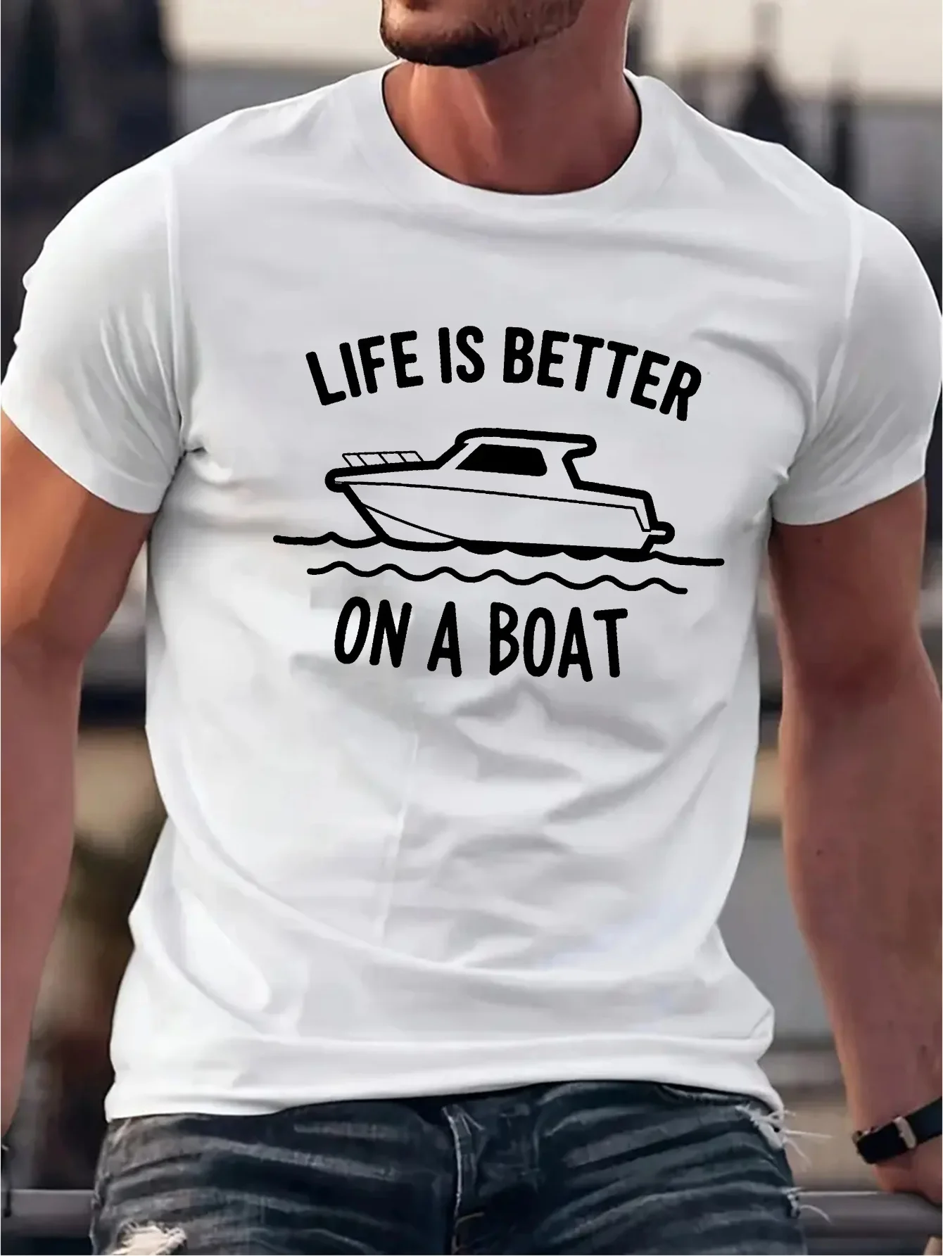 Fortune Msdfs Men's T-Shirt, Summer Men's T-Shirt, Men's Sports T-Shirt, Micro-Elastic Knit Fabric, Printed T-Shirt, Regular Fit, Micro-Elastic Clothing, Graphic T-Shirt, Casual Style, Summer T-Shirt