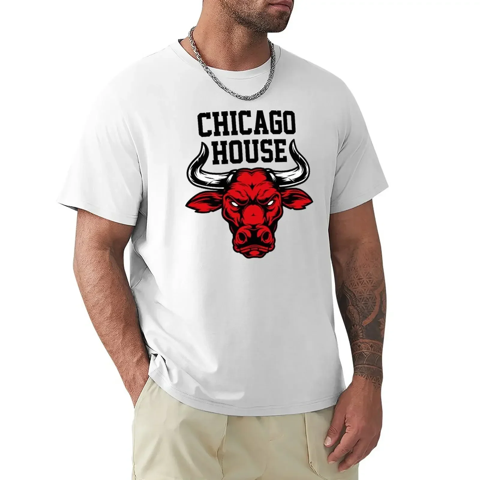 Camiseta Chicago House Music Design Bulls, blusa, camiseta de manga corta, nueva edición, camisetas para hombre, nuevo modelo 2025