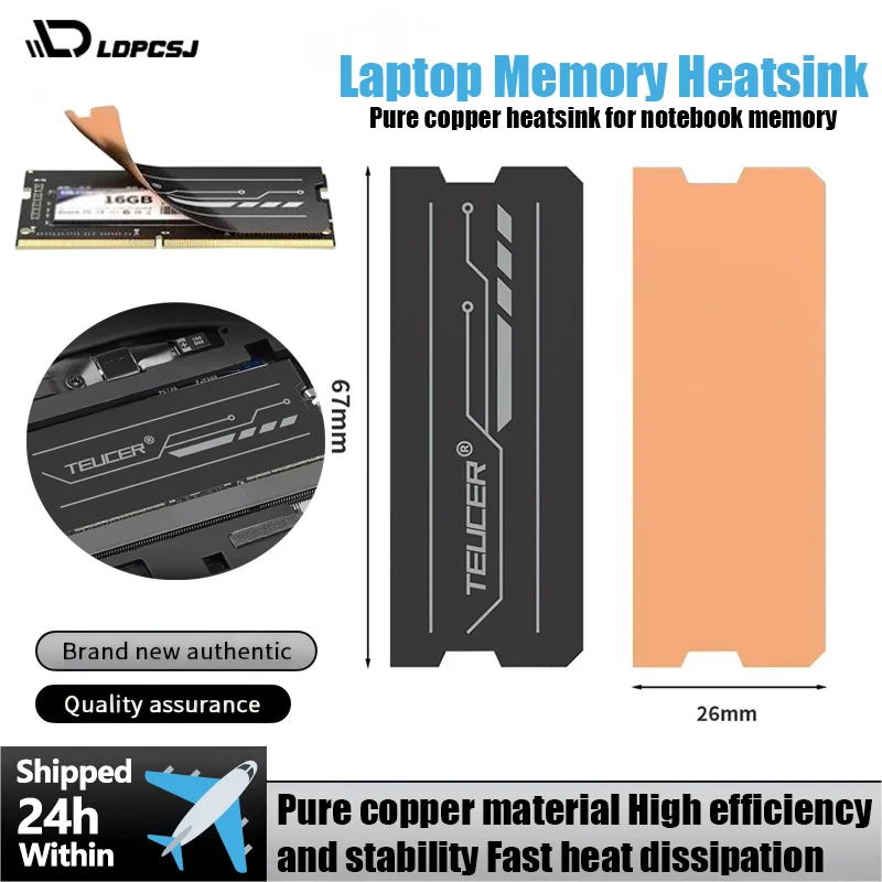

Dual-Layer Graphene Laptop RAM Heatsink Cooler for DDR5 DDR4 DDR3 DDR2 - Copper Foil Memory Radiator for Heat Dissipation