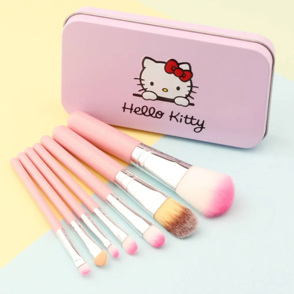 Miniso Sanrio 7 Makeup Brushes Eyeshadow Blush Highlight Brush Full Set Beauty Tools Beginner Makeup Brush Set