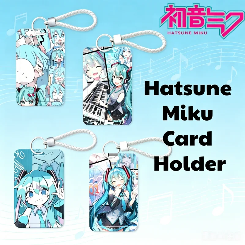 Porta Tarjetas de Identificación de Hatsune Miku con Cordón, Porta Tarjetas de Anime Kawaii para la Escuela, Oficina, Enfermera, Regalos para Fanáticos del Anime, Cumpleaños