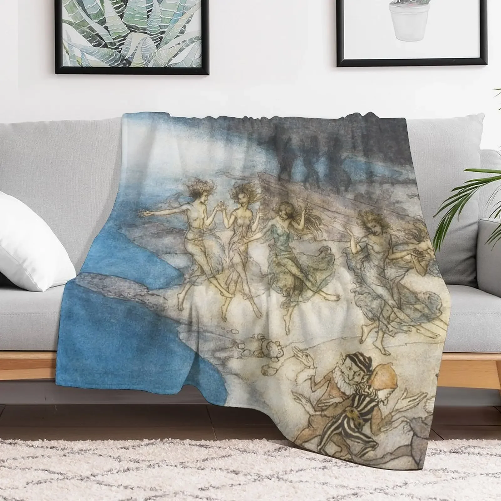 Arthur Rackham: Comus 1921 - Pert Fairies & Dapper Elves Throw Blanket bed plaid Multi-Purpose Luxury Decorative Throw Blankets