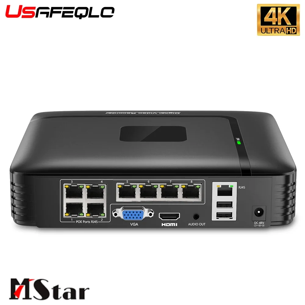 

4k 8MP Ultra HD POE NVR Video Recorder H.265 4/8CH 48V for POE IP Camera CCTV System P2P Network Security Surveillance Camera