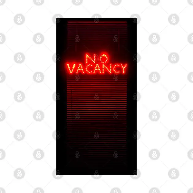 No Vacancy Sign In Red T-Shirt Funny Short Sleeve Tshirt Streetwear New Fashion Top Tees